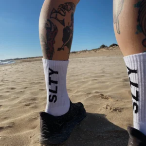 Baltos sportinės kojinės bėgimui ar kitam sportui